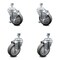 Service Caster 4 Inch Thermoplastic Rubber Wheel Swivel 1/2 Inch Threaded Stem Caster Brake, 2PK SCC-TS20S414-TPRB-121315-2-TLB-2 - alternate 1